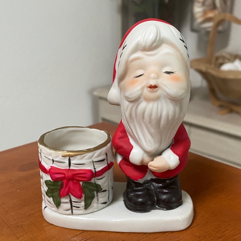Vintage Jasco 1978 Luvkins Santa Hand Painted Porcelain Christmas